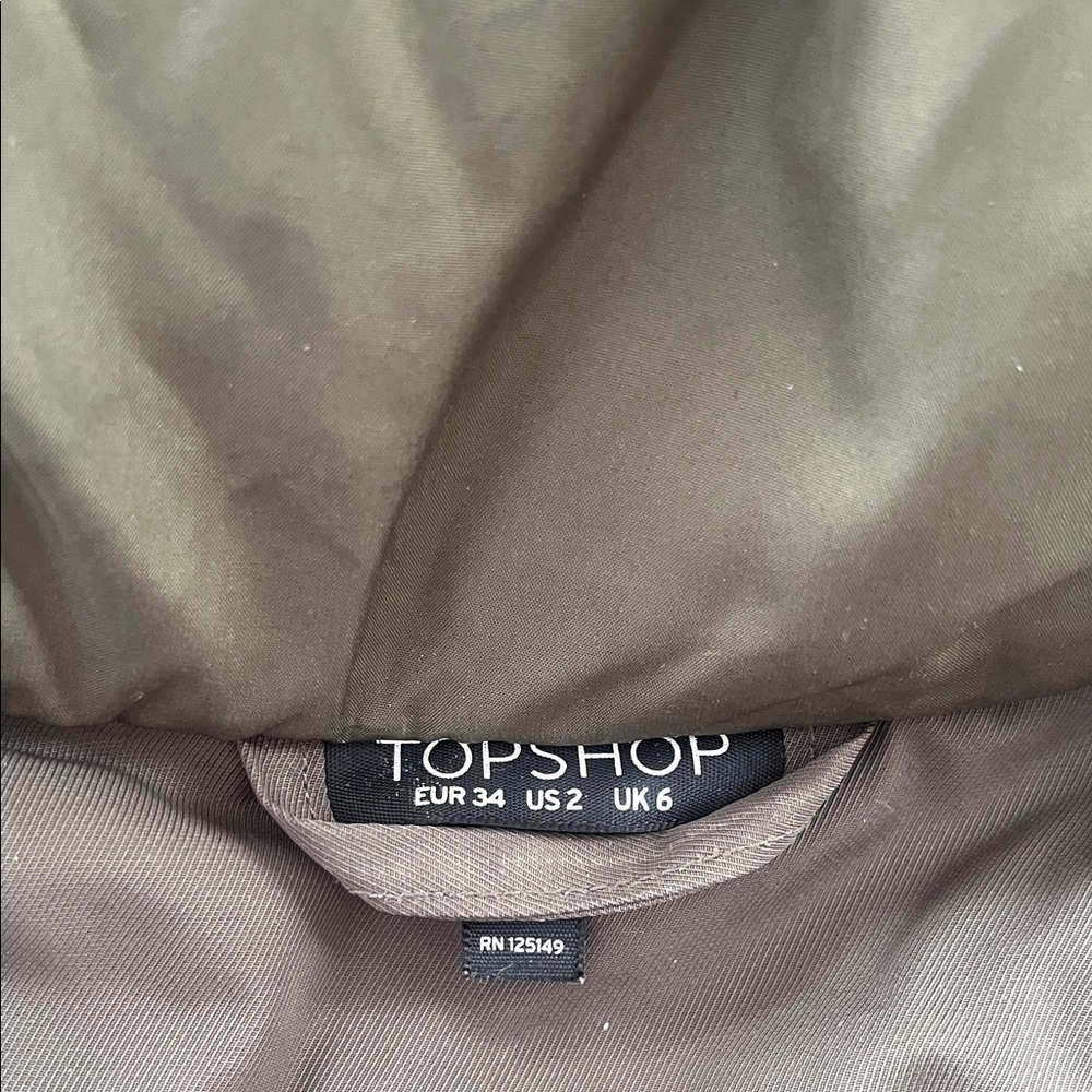 Topshop Olive Fur-Trimmed Puffer Jacket - Picture 12 of 17